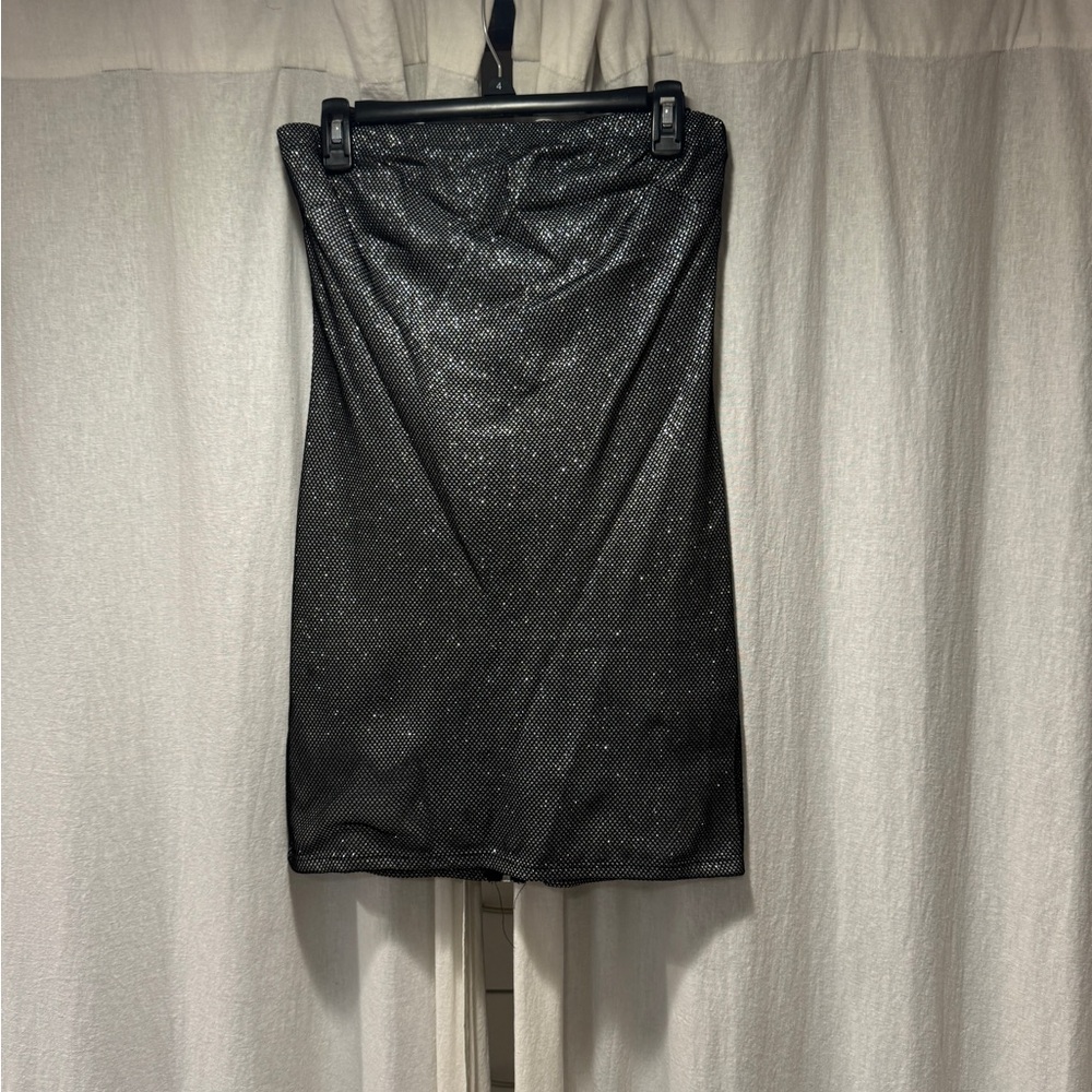 Grey Sparkly Mini Dress